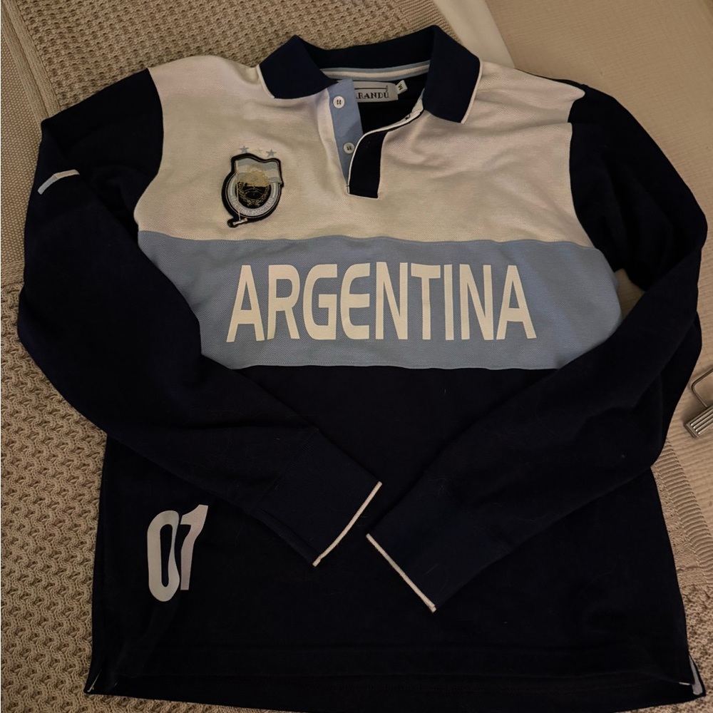 Argentina Rugby Long Sleeve Polo Shirt